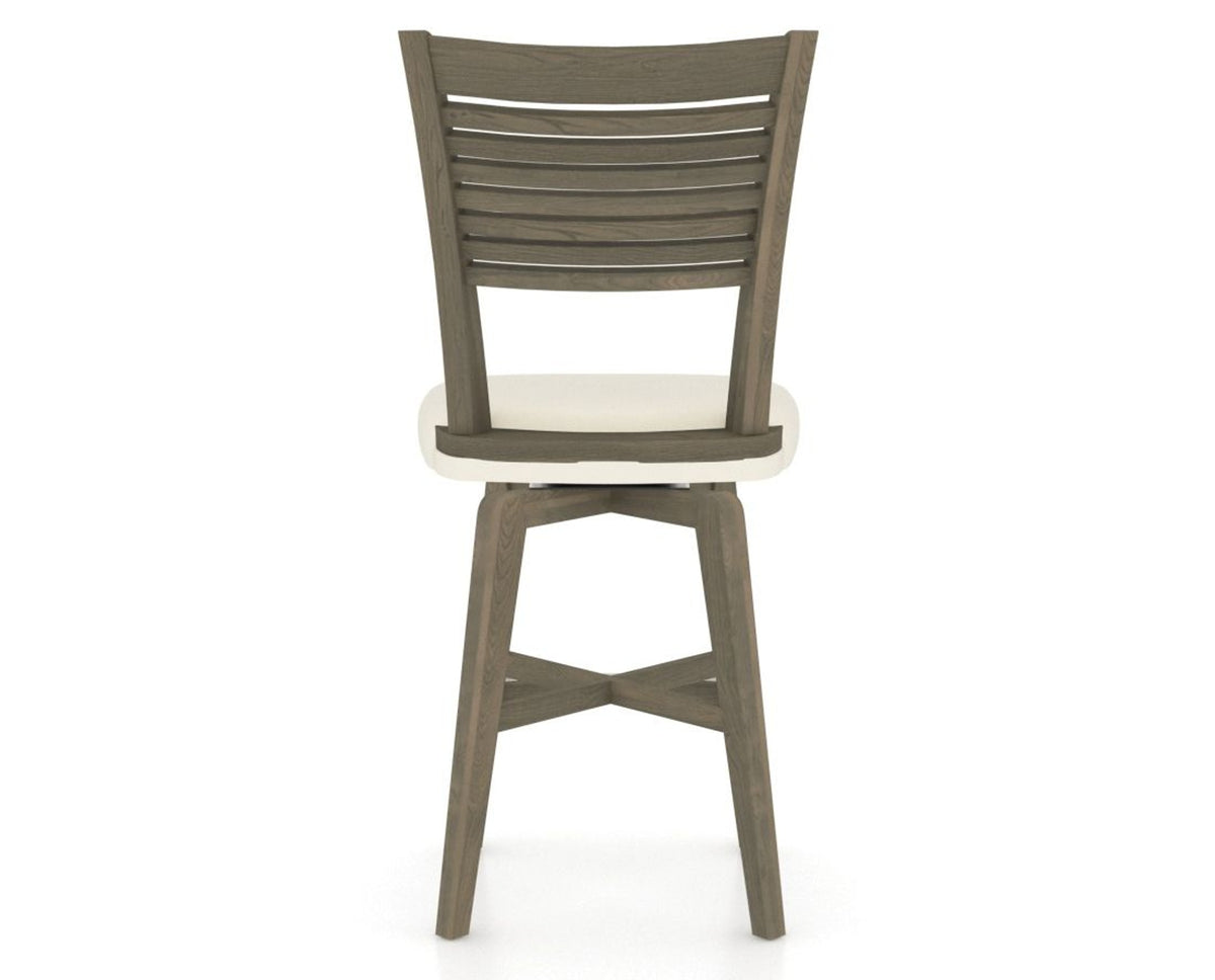 Canadel Swivel Counter Stool 7229 in YJ Faux Leather and 08 Shadow, back view