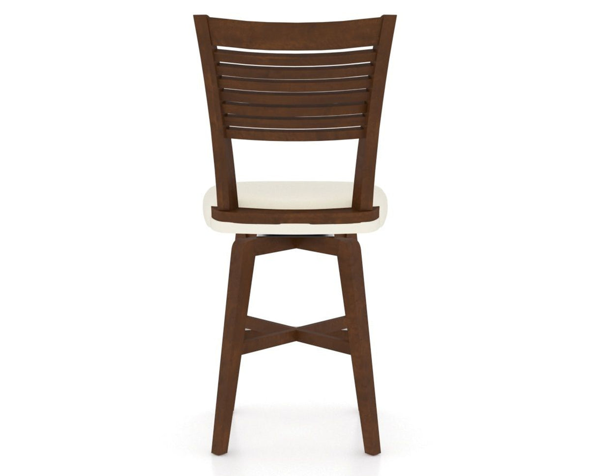 Canadel Swivel Counter Stool 7229 in YJ Faux Leather and 19 Cognac Washed, back view