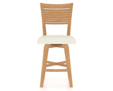 Canadel Swivel Counter Stool 7229 in YJ Faux Leather and 20 Caramel Washed, front view