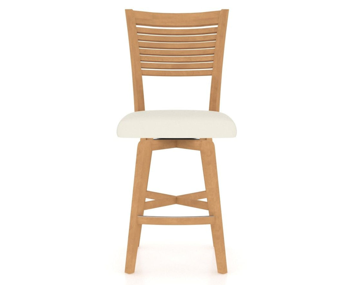 Canadel Swivel Counter Stool 7229 in YJ Faux Leather and 20 Caramel Washed, front view