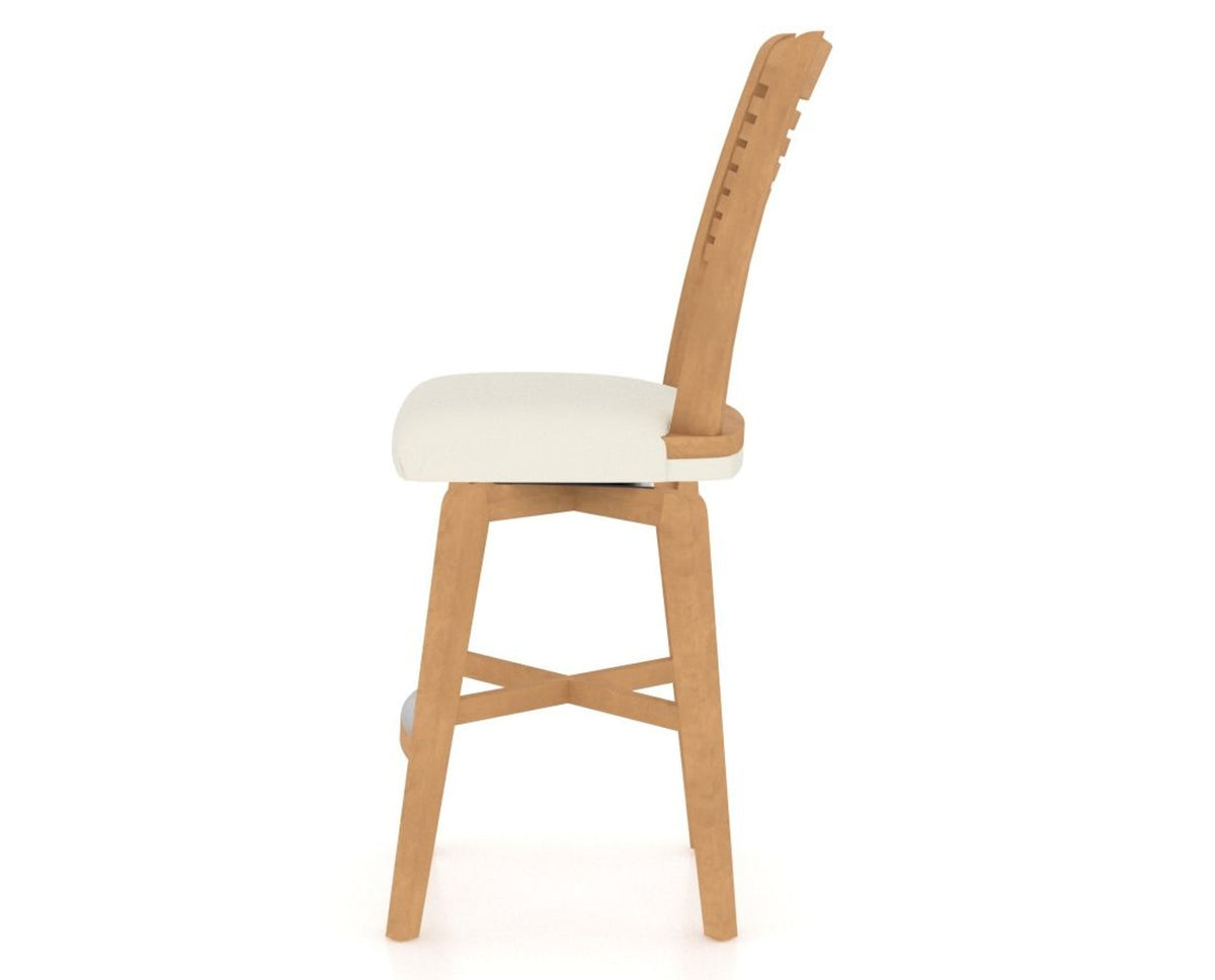 Canadel Swivel Counter Stool 7229 in YJ Faux Leather and 20 Caramel Washed, side view