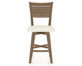 Canadel Swivel Counter Stool 7229 in YJ Faux Leather and 25 Pecan Washed, front view