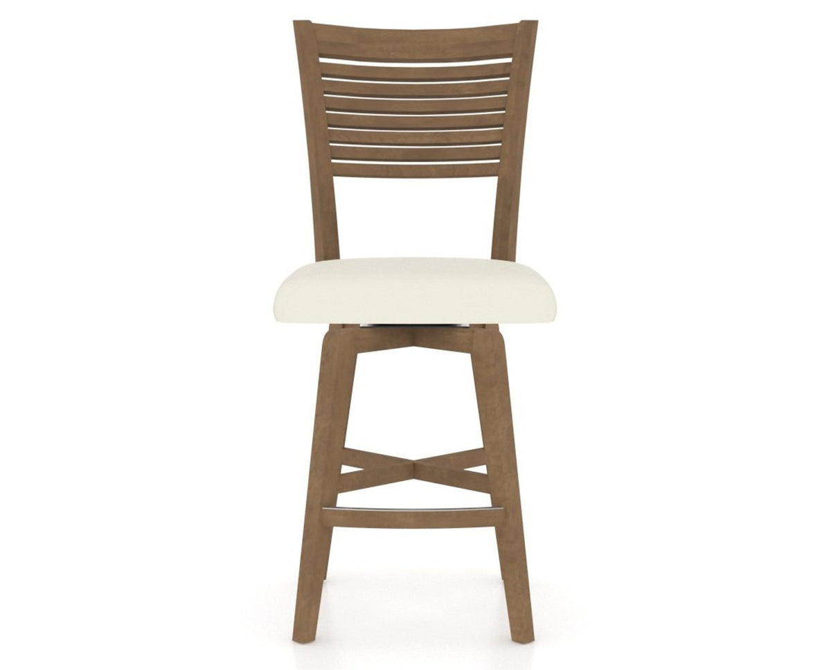 Canadel Swivel Counter Stool 7229 in YJ Faux Leather and 25 Pecan Washed, front view