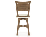 Canadel Swivel Counter Stool 7229 in YJ Faux Leather and 25 Pecan Washed, back view