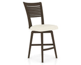 Canadel Swivel Counter Stool 7229 in YJ Faux Leather and 29 Hazelnut Washed, three-quarter view