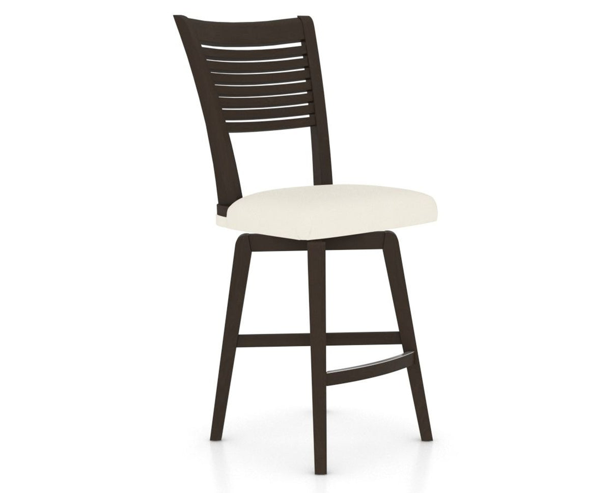 Canadel Swivel Counter Stool 7229 in YJ Faux Leather and 59 Davy's Grey, three-quarter view