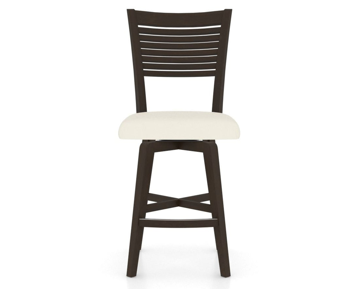 Canadel Swivel Counter Stool 7229 in YJ Faux Leather and 59 Davy's Grey, front view