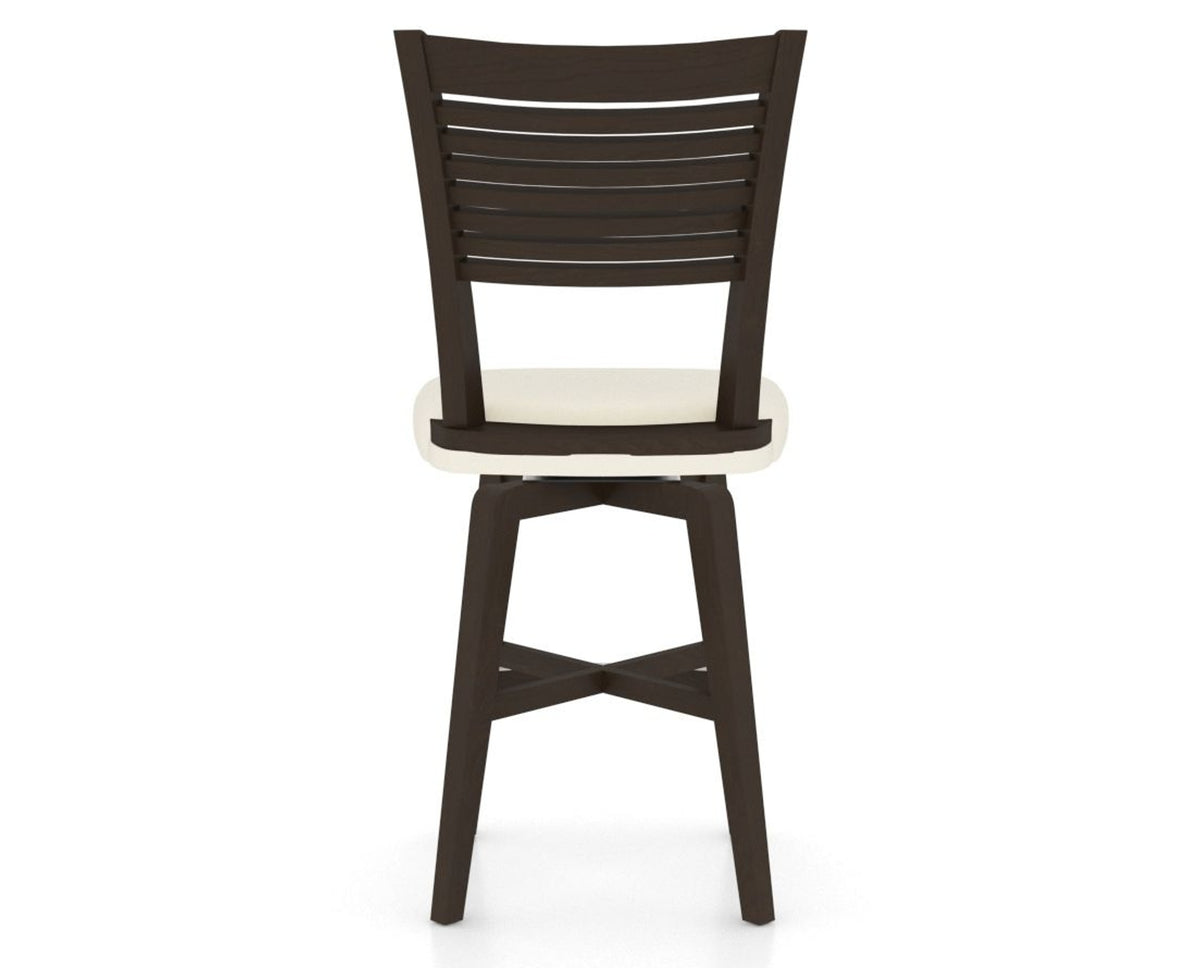 Canadel Swivel Counter Stool 7229 in YJ Faux Leather and 59 Davy's Grey, back view