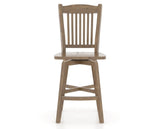 Canadel Champlain Swivel Counter Stool 7232 in Wood Seat and 25 Pecan Washed, front view