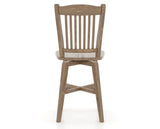 Canadel Champlain Swivel Counter Stool 7232 in Wood Seat and 25 Pecan Washed, back view