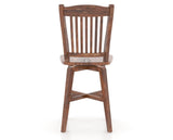 Canadel Champlain Swivel Counter Stool 7232 in Wood Seat and 33 Spice Washed, back view