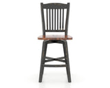 Canadel Champlain Swivel Counter Stool 7232 in Wood Seat and 63 Black / 33 Spice Washed, front view