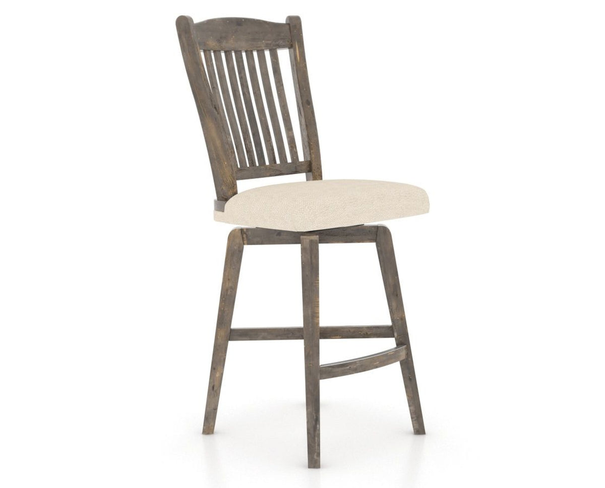 Canadel Champlain Swivel Counter Stool 7232 in 6K Sunbrella® and 08 Shadow, three-quarter view