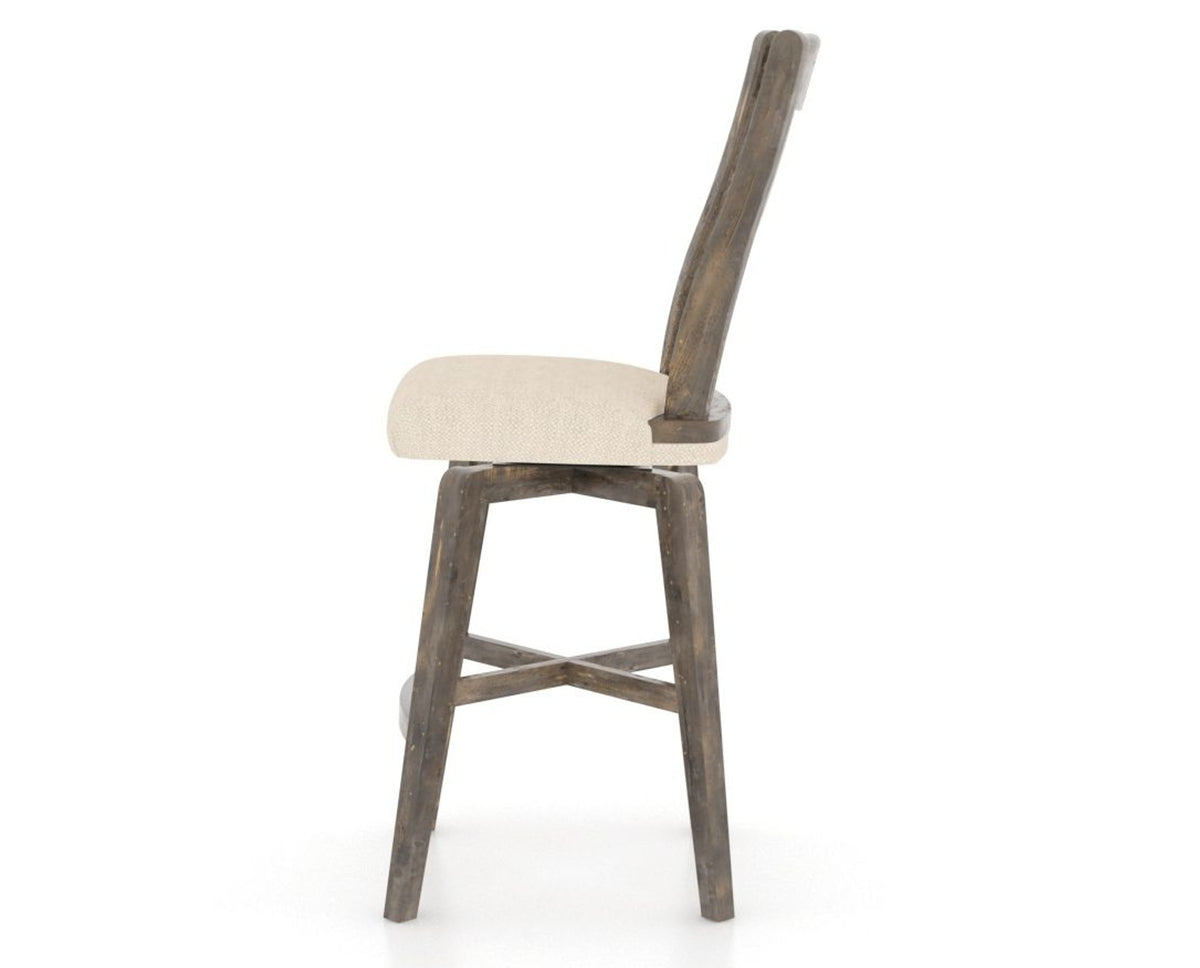 Canadel Champlain Swivel Counter Stool 7232 in 6K Sunbrella® and 08 Shadow, side view