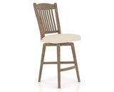 Canadel Champlain Swivel Counter Stool 7232 in 6K Sunbrella® and 25 Pecan Washed, three-quarter view