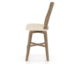 Canadel Champlain Swivel Counter Stool 7232 in 6K Sunbrella® and 25 Pecan Washed, side view