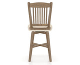 Canadel Champlain Swivel Counter Stool 7232 in 6K Sunbrella® and 25 Pecan Washed, back view