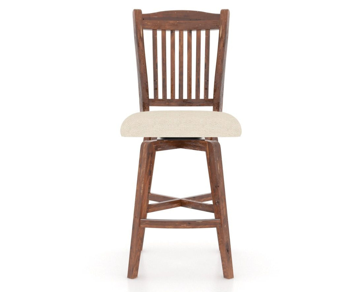 Canadel Champlain Swivel Counter Stool 7232 in 6K Sunbrella® and 33 Spice Washed, front view