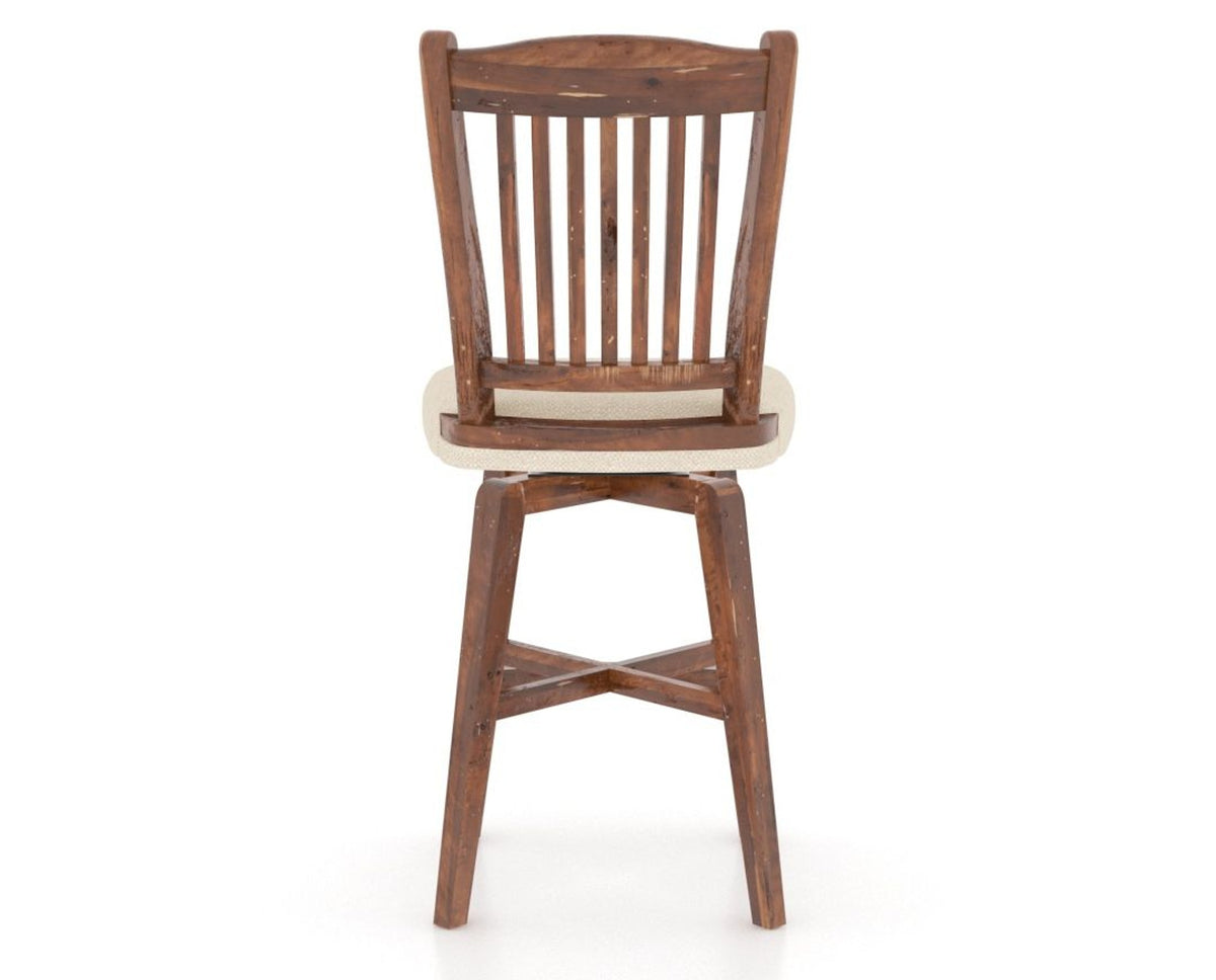 Canadel Champlain Swivel Counter Stool 7232 in 6K Sunbrella® and 33 Spice Washed, back view