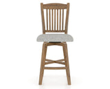 Canadel Champlain Swivel Counter Stool 7232 in 7C Fabric and 03 Oak Washed, front view