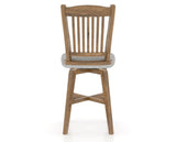 Canadel Champlain Swivel Counter Stool 7232 in 7C Fabric and 03 Oak Washed, back view