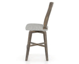 Canadel Champlain Swivel Counter Stool 7232 in 7C Fabric and 08 Shadow, side view