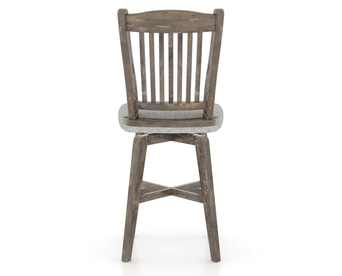 Canadel Champlain Swivel Counter Stool 7232 in 7C Fabric and 08 Shadow, back view