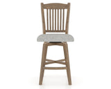 Canadel Champlain Swivel Counter Stool 7232 in 7C Fabric and 25 Pecan Washed, front view