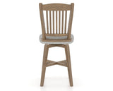 Canadel Champlain Swivel Counter Stool 7232 in 7C Fabric and 25 Pecan Washed, back view