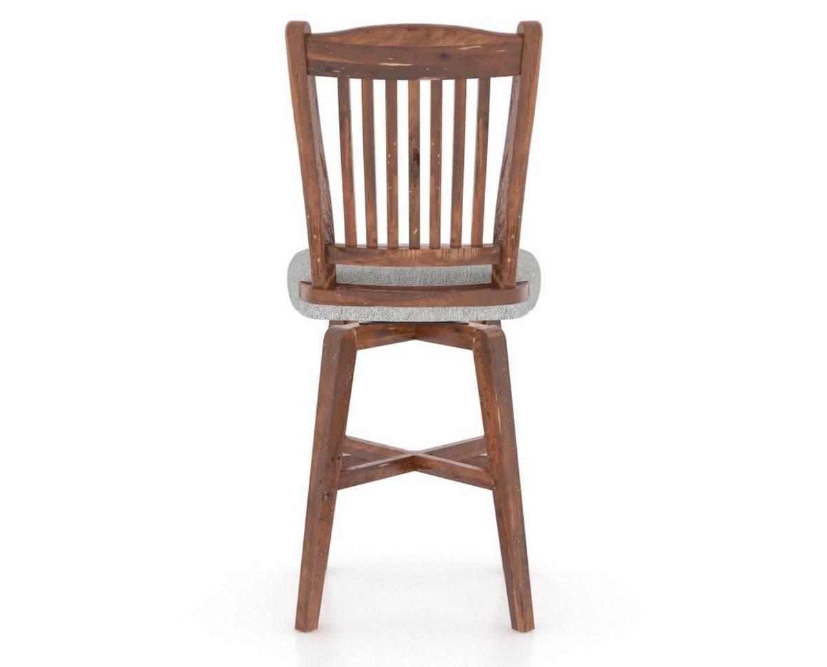 Canadel Champlain Swivel Counter Stool 7232 in 7C Fabric and 33 Spice Washed, back view