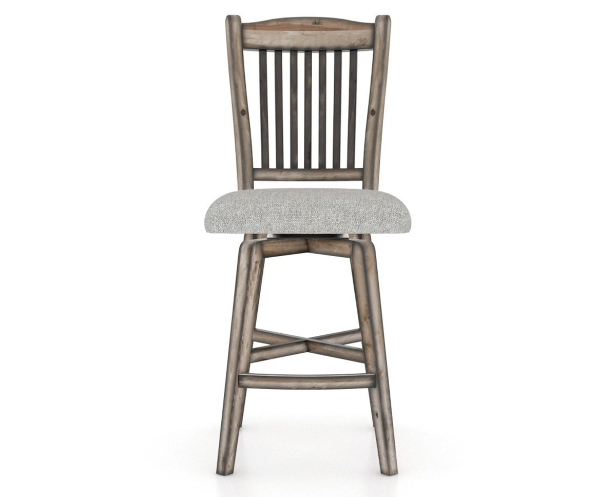 Canadel Champlain Swivel Counter Stool 7232 in 7C Fabric and 72 Heritage Nature, front view