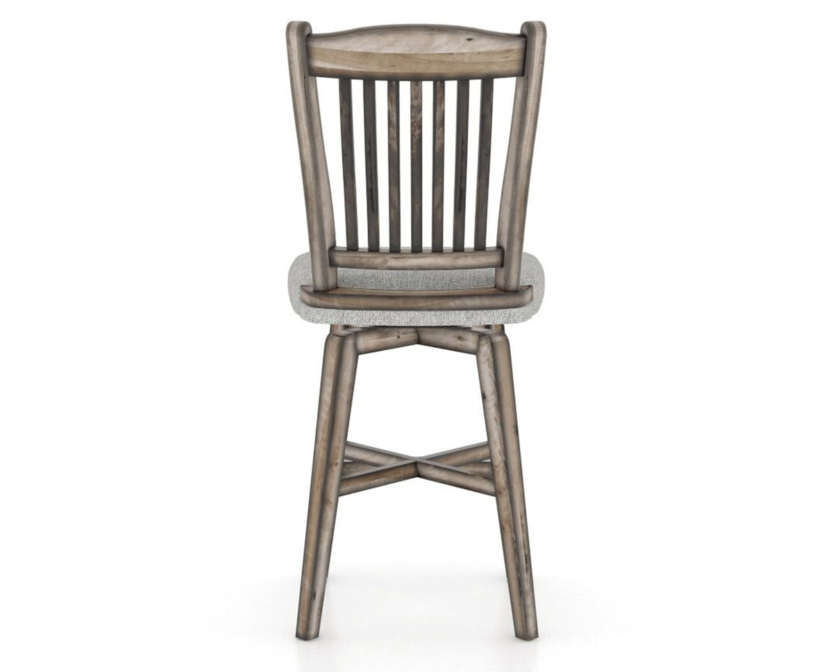 Canadel Champlain Swivel Counter Stool 7232 in 7C Fabric and 72 Heritage Nature, back view
