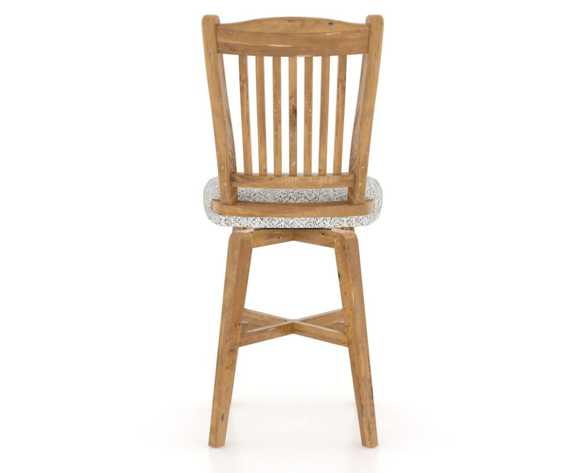 Canadel Champlain Swivel Counter Stool 7232 in FP Crypton® and 01 Honey Washed, back view
