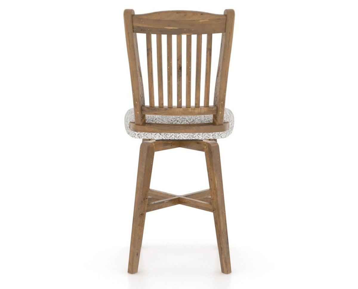 Canadel Champlain Swivel Counter Stool 7232 in FP Crypton® and 03 Oak Washed, back view