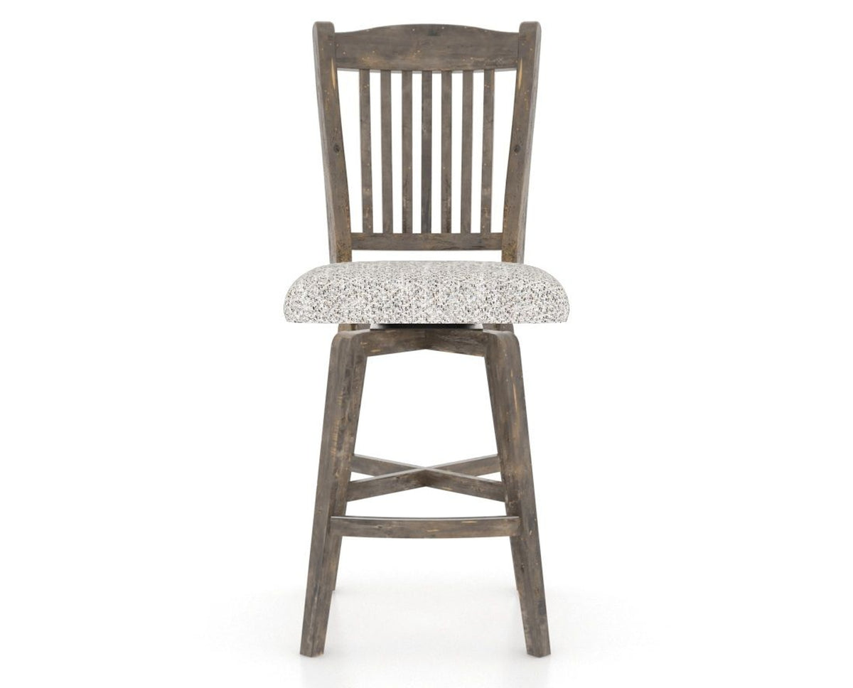 Canadel Champlain Swivel Counter Stool 7232 in FP Crypton® and 08 Shadow, front view