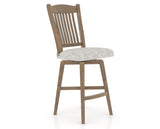Canadel Champlain Swivel Counter Stool 7232 in FP Crypton® and 25 Pecan Washed, three-quarter view