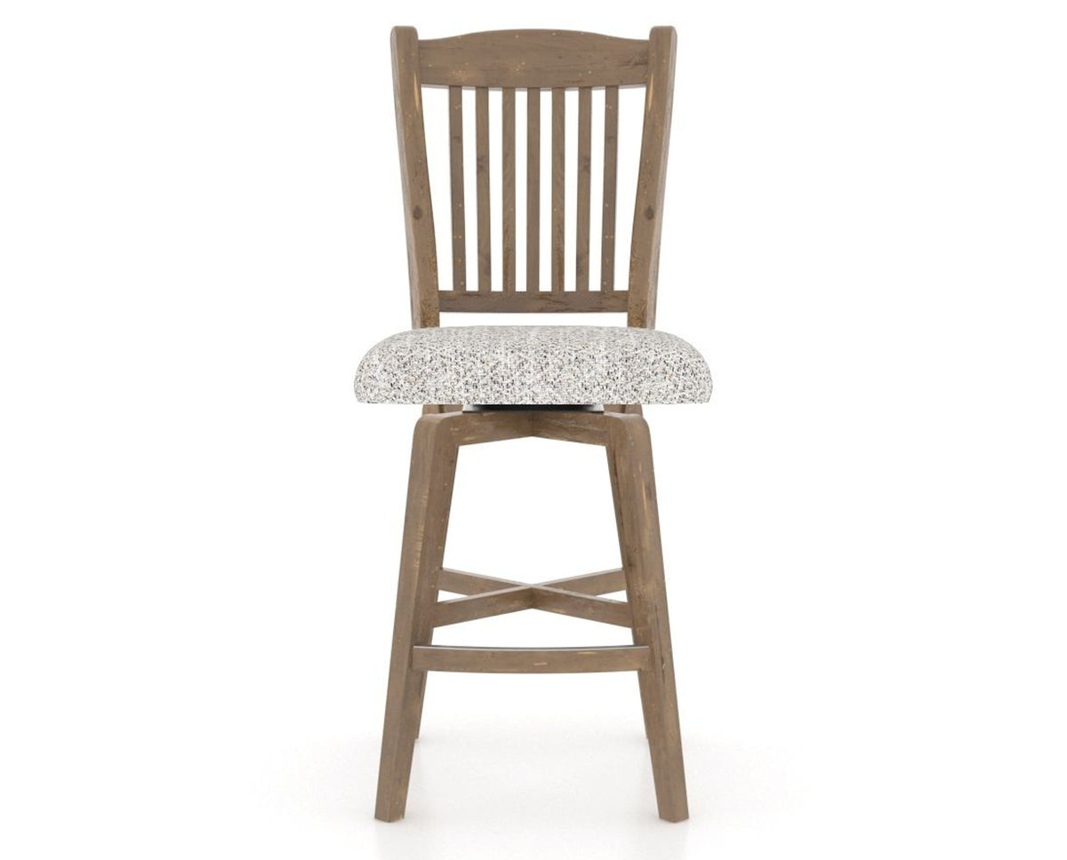 Canadel Champlain Swivel Counter Stool 7232 in FP Crypton® and 25 Pecan Washed, front view