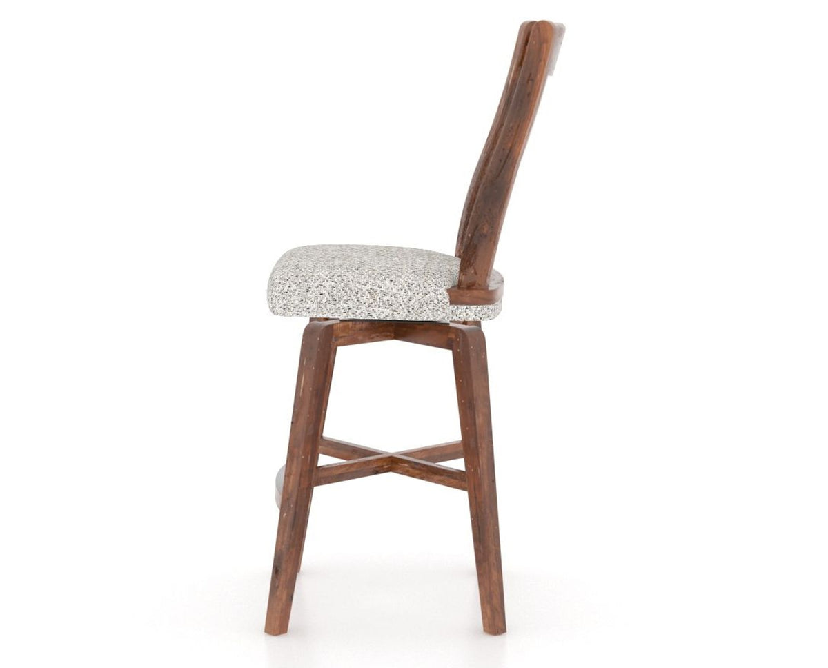 Canadel Champlain Swivel Counter Stool 7232 in FP Crypton® and 33 Spice Washed, side view