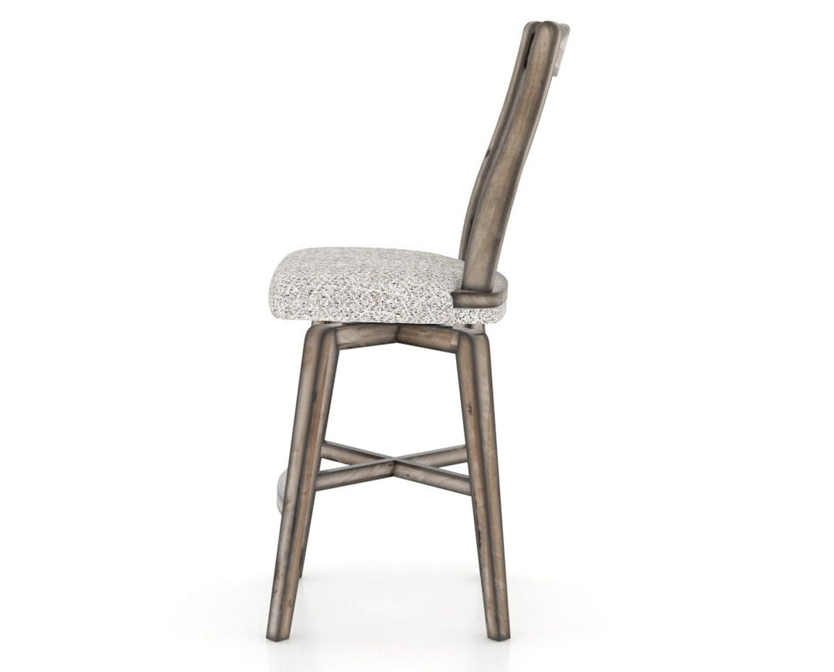 Canadel Champlain Swivel Counter Stool 7232 in FP Crypton® and 72 Heritage Nature, side view