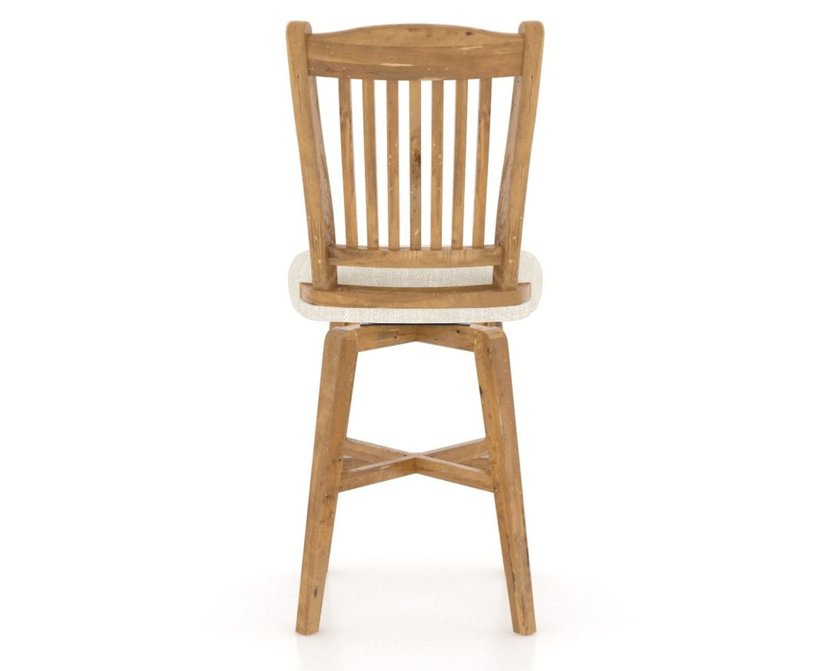 Canadel Champlain Swivel Counter Stool 7232 in FT InsideOut® and 01 Honey Washed, back view