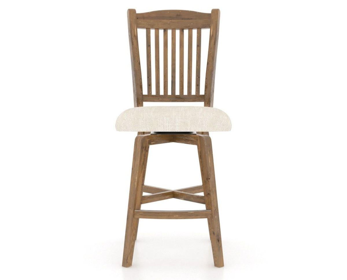 Canadel Champlain Swivel Counter Stool 7232 in FT InsideOut® and 03 Oak Washed, front view
