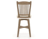 Canadel Champlain Swivel Counter Stool 7232 in FT InsideOut® and 25 Pecan Washed, back view