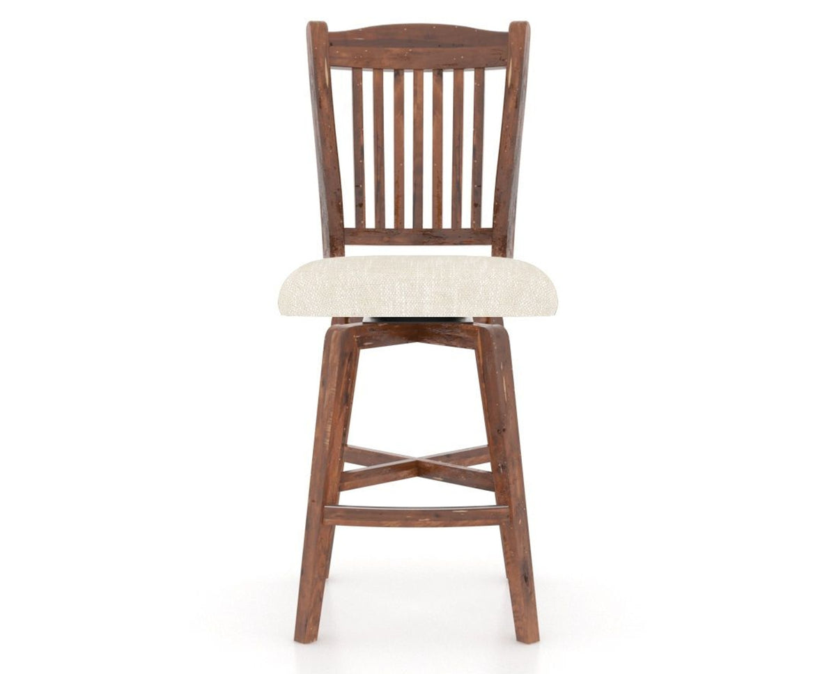 Canadel Champlain Swivel Counter Stool 7232 in FT InsideOut® and 33 Spice Washed, front view