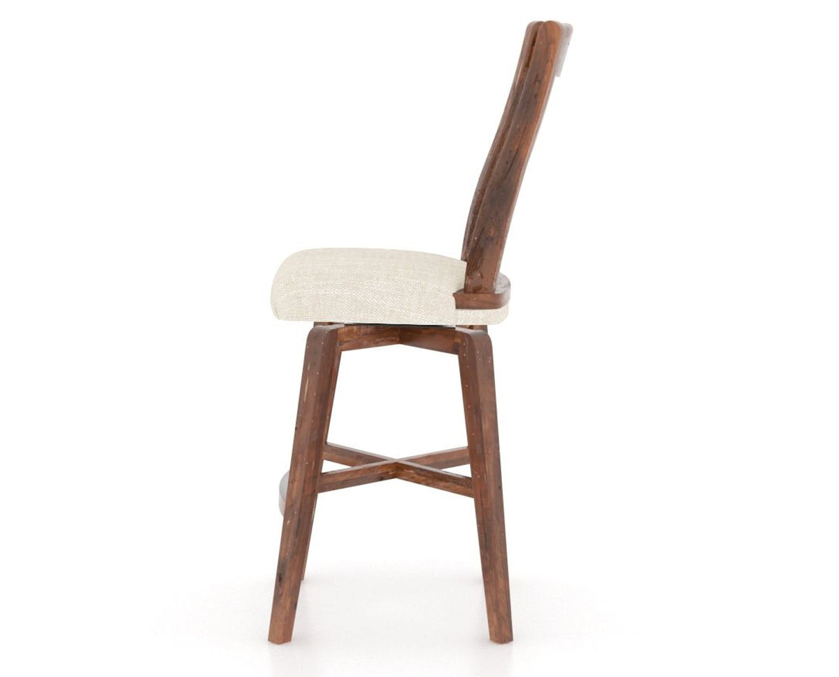 Canadel Champlain Swivel Counter Stool 7232 in FT InsideOut® and 33 Spice Washed, side view