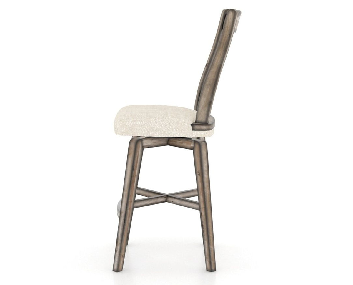 Canadel Champlain Swivel Counter Stool 7232 in FT InsideOut® and 72 Heritage Nature, side view