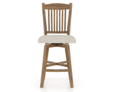 Canadel Champlain Swivel Counter Stool 7232 in TB Fabric and 03 Oak Washed, front view