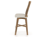 Canadel Champlain Swivel Counter Stool 7232 in TB Fabric and 03 Oak Washed, side view