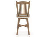 Canadel Champlain Swivel Counter Stool 7232 in TB Fabric and 03 Oak Washed, back view