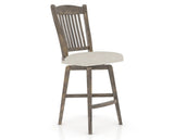 Canadel Champlain Swivel Counter Stool 7232 in TB Fabric and 08 Shadow, three-quarter view