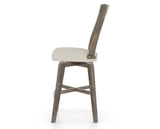 Canadel Champlain Swivel Counter Stool 7232 in TB Fabric and 08 Shadow, side view